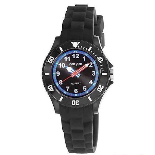 Image of Sort plast Quartz Pige/Drenge ur fra AM:PM